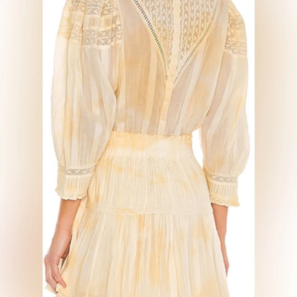 LoveShackFancy Viola Dress in Lemon Drop - Picture 3 of 8